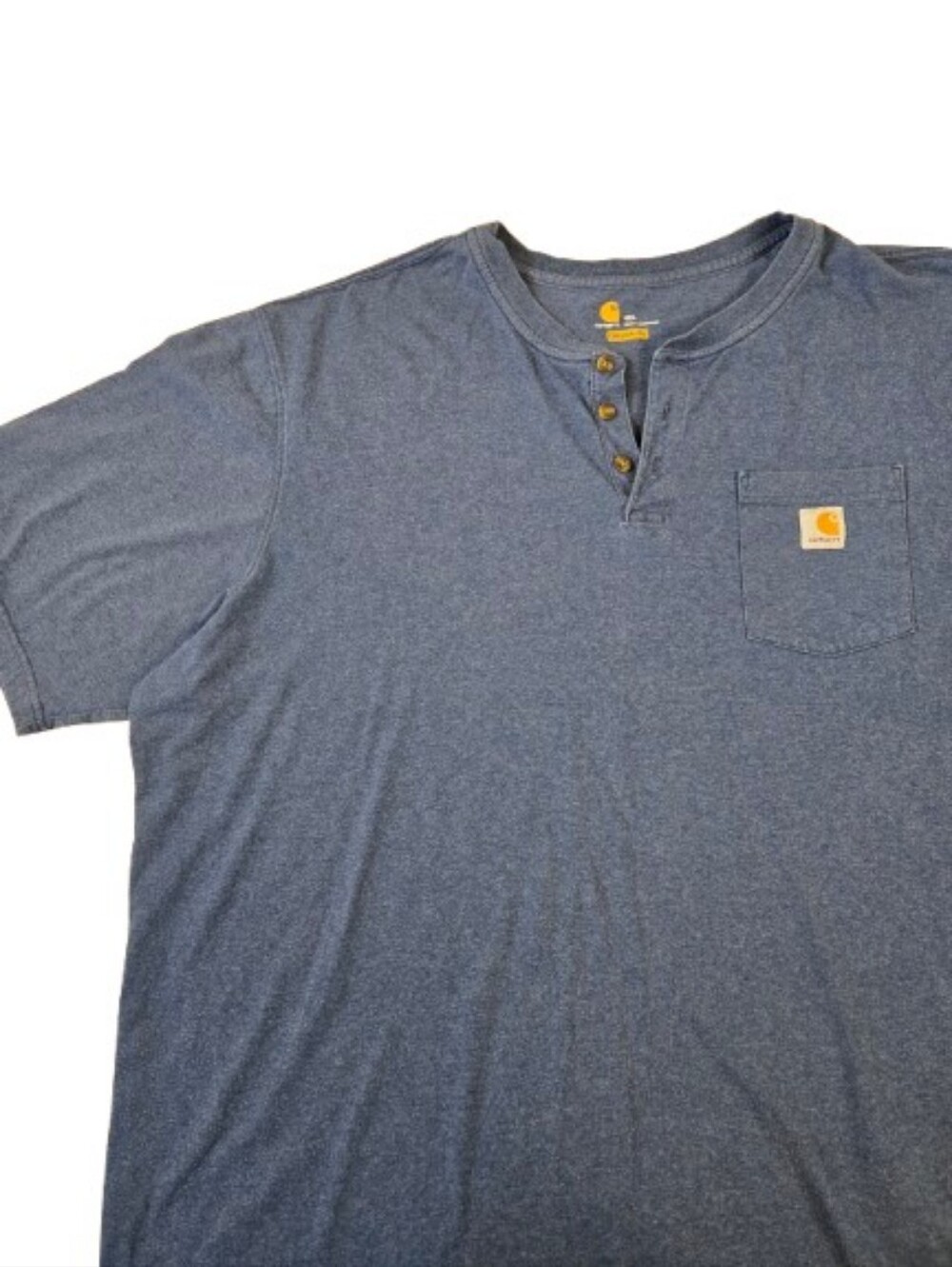 Carhartt Men's Heather Blue Henley Pocket Tee Size 4XL Original Fit